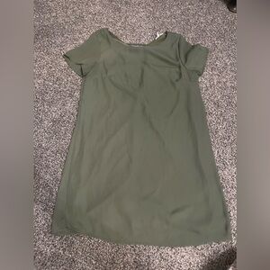 Charlotte Russe Green Shift Mini Short Sleeve Lined Dress M